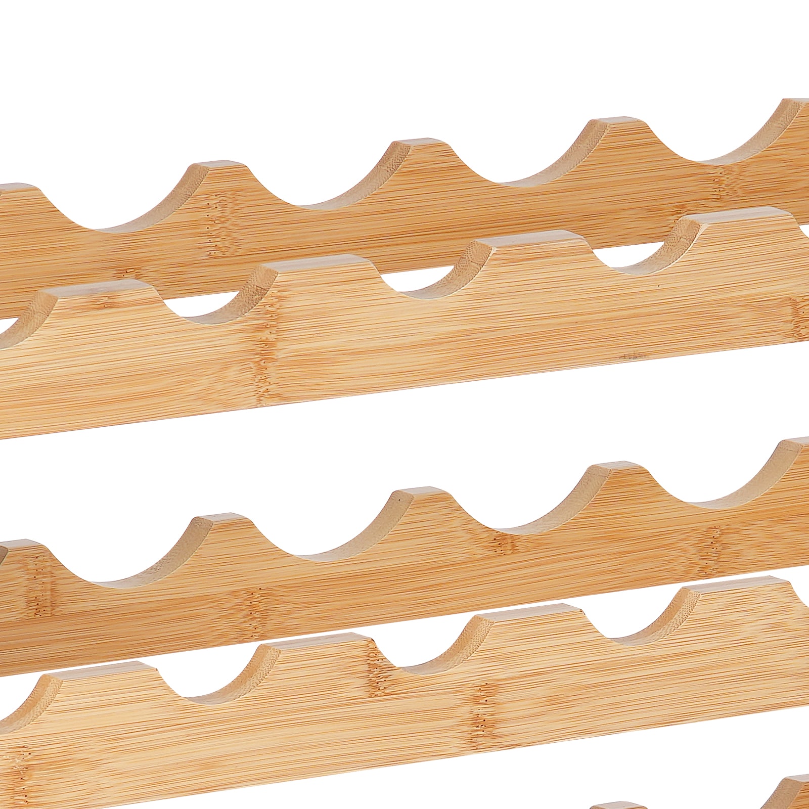 36 Bottle Stackable Modular Wine Rack Bamboo Wood Display Shelf 4-Tier_voghion.com